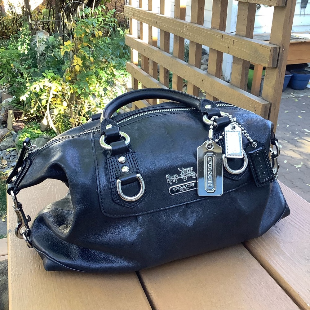 Coach Madison Sabrina black leather satchel